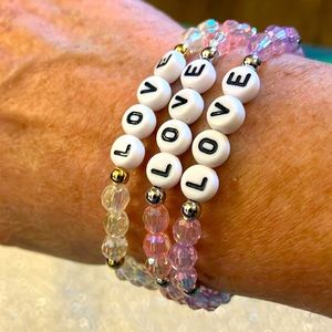 New Super Cute Iridescent Pink Love Bracelet